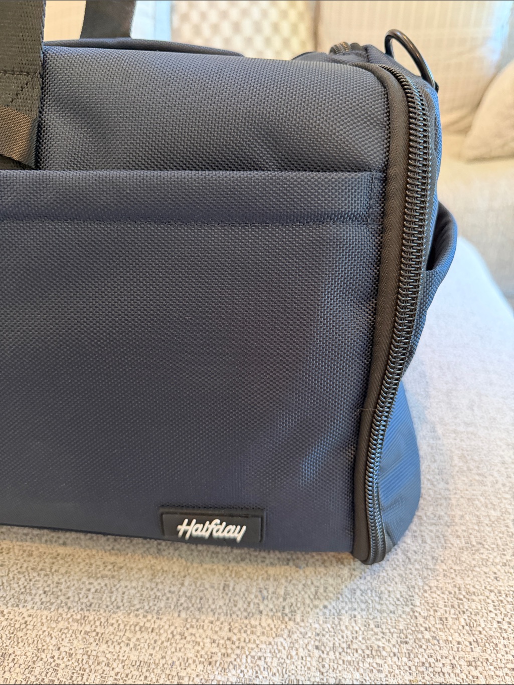 Halfday Premium Garment Duffel Navy Blue Embroidered Hyundai Logo Nwt — image 4 of 8